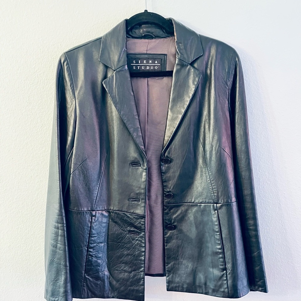 Vintage Siena Studio Jet Black  Leather Jacket